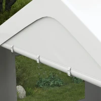 Outsunny 10' x 20' Carport, Heavy Duty Portable Garage, with 4 Mesh Windows and 2 Doors, White(m-8)
