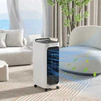 HOMCOM Room Air Cooler with Ice Packs, Ice Cooling Fan Water Humidifier Unit with Remote, Timer, Oscillating(m-2)