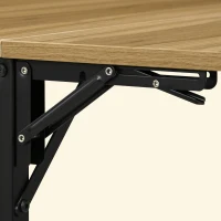 HOMCOM Folding Dining Table for 2 to 4 People, Industrial Drop Leaf Table, Kitchen Table for Small Spaces, Walnut(m-9)