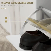 HOMCOM Modern Shoe Storage Cabinet with 2 Flip Drawers for 12 Pairs, Narrow Shoe Organizer for Entryway, Hallway, White(m-5)