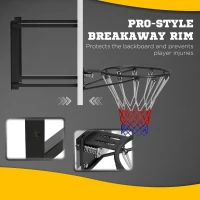 Soozier Wall Mounted Basketball Hoop with 43'' x 30'' Shatter Proof Backboard, for Indoor and Outdoor, White(m-5)