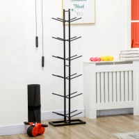 Soozier 12-Ball Sports Rack, Ball Holder Basketball Rack for Garage, Classroom or Gym, Athletic Gear Organizer(m-10)