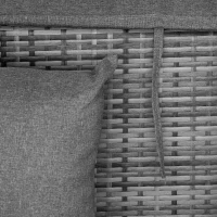 Outsunny Convertible Rattan Daybed Sectional, Grey(m-8)