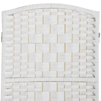HOMCOM Room Divider, 4 Panel Folding Privacy Screen, 6FT Tall Portable Weave Partition Wall Divider for Bedroom, White(m-8)
