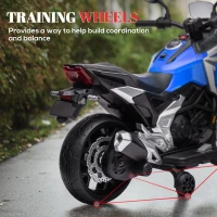 Qaba Honda Licensed 12V Ride on Motorbike for Kids with Headlights Music Training Wheels, for 3-6 Years, Blue(m-6)