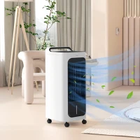 HOMCOM Room Air Cooler with Ice Packs, Ice Cooling Fan Water Humidifier Unit with Remote, Timer, Oscillating(m-10)
