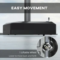 Outsunny 330 lbs. Fillable Umbrella Base for 84D-110V02 Model Umbrella, Cantilever Umbrella Stand, Wheels, Adjustable Feet, Black(m-5)