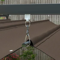 Outsunny 10' x 13' Metal Retractable Pergola Canopy, Outdoor Pergola for Garden, Patio, Backyard, Deck, Brown(m-8)