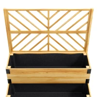 Outsunny 2 Tier Trellis Planter, Wooden Raised Garden Bed, Natural(m-9)
