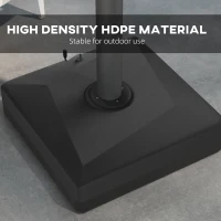 Outsunny 330 lbs. Fillable Umbrella Base for 84D-110V02 Model Umbrella, Cantilever Umbrella Stand, Wheels, Adjustable Feet, Black(m-6)