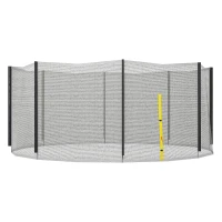 Soozier Trampoline Safety Net for 14ft Round Trampoline with 8 Straight Poles Poles Not Included, Weather Resistant Trampoline Net Replacement Enclosure with Yellow Zippered Entrance, Yellow(m-11)