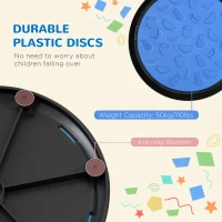 Qaba Blindfolded and Barefoot Tactile Discs, Sensory Discs for Kids, Little Kids Game, Sensory Toy Matching Game, Early Learning Toy Elementary & Preschool Game for 3-8 Year Old Kids, Multi-Color(m-6)