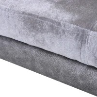 PawHut Luxury Fancy Dog Bed for Small Dogs with Thick Foam, Small Dog Couch with Soft Fuzzy & Faux Leather Combo, Dog Sofa Bed, Rectangle Modern Furniture for Puppies and Little Breeds, Gray(m-8)