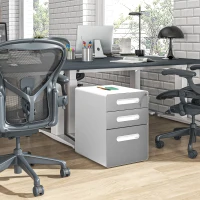 Vinsetto Lockable File Cabinet, Steel Filing Cabinet on Wheels for Legal, A4, Letter Size, Home Office(m-1)