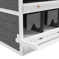 PawHut Chicken Nesting Box, 8 Compartment Wood Laying Boxes for Chicken Coop with Egg Collection Trays Perches for 16-32 Hens(m-8)