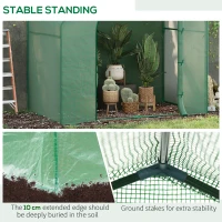 Outsunny 6' x 3' x 5' Portable Walk-in Greenhouse, PE Cover, Steel Frame Garden Hot House, Zipper Door, Top Vent for Flowers, Vegetables, Saplings, Tropical Plants, Green(m-6)