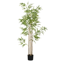 HOMCOM 6ft Artificial Tree, Indoor Fake Bamboo with Pot, for Home Office Living Room Decor