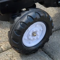 Aosom Digger Ride-on Truck Kids Car with Horn, Excavator Ride-on Toy, Imaginative Toy Construction Car, 6 Wheels & Detachable Trailer, Yellow(m-9)