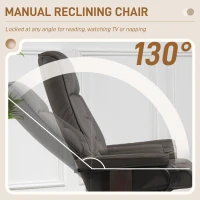 HOMCOM Faux Leather Recliner with Ottoman, Swivel Recliner Chair and Ottoman with High Back and Wood Base, Brown(m-4)