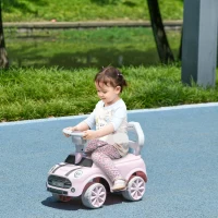 Qaba Foot to Floor Toddler Ride on Toy, Sliding Car w/ Horn, No Tip Anti-Over-Backwards System for 18-36 Months, Pink(m-2)
