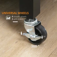 HOMCOM Kitchen Island Cart, Rolling Kitchen Island with Storage Shelf, Solid Wood Top, Drawer, for Dining Room, Black(m-6)