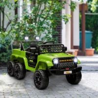 Qaba 12V 4x4 Kids Electric Car w/ 2WD/4WD Switchable, Remote Control, Spring Suspension System, Back Trailer, Camouflage(m-10)
