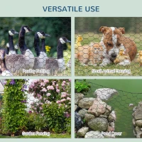 PawHut 39 in x 82 ft Chicken Wire Fence, Welded Wire Metal Roll Vegetables Garden Rabbit Fencing, Hexagonal Poultry Fence Wire, for Ducks, Gooses, Dark Green(m-6)