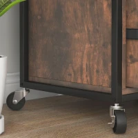Vinsetto Mobile Filing Cabinet 2 Drawer File Cabinet with Key Adjustable Hanging Bar for Letter A4 and Legal Size Rustic Brown(m-9)