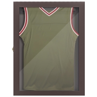 HOMCOM 23.5" x 31.5" UV-Resistant Sports Jersey Frame Display Case, Brown