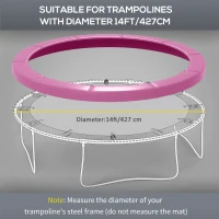 Soozier 14FT Trampoline Spring Cover, Trampoline Pad Replacement, Waterproof and Tear-Resistant, All-Weather Trampoline Accessories, Pink(m-4)