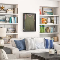 HOMCOM 24" x 32" Acrylic Shadow Box Frame, UV-Resistant Jersey Display Case with T-shirt Hanger and 2 Keys, Black(m-2)