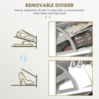 HOMCOM Modern Shoe Storage Cabinet with 2 Flip Drawers for 12 Pairs, Narrow Shoe Organizer for Entryway, Hallway, White(m-6)