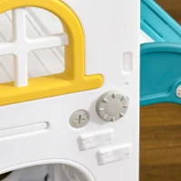 Qaba 5 in 1 Toddler Slide with Basketball Hoop, Climber, Telescope & Storage Baskets for 1-3 Years Olds, Yellow(m-9)