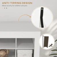 HOMCOM 71" Shoe Storage Cabinet with 3 Heights of Open Cubes for 36 Pairs, Narrow Shoe Organizer for Entryway, Hallway, White(m-6)