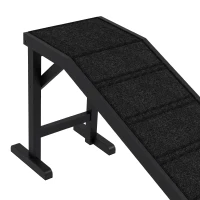PawHut Dog Ramp w/ Non-Slip Carpet and Top Platform, 74" x 16" x 25", Black(m-8)
