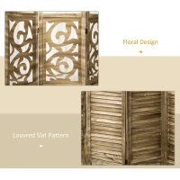 HOMCOM Wooden Room Divider, 4 Panel Double Hinged Folding Privacy Screen for Home Office, 63"x67"x0.75", Brown(m-4)