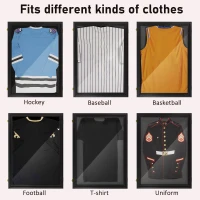 HOMCOM 24" x 32" Acrylic Shadow Box Frame, UV-Resistant Jersey Display Case with T-shirt Hanger and 2 Keys, Black(m-7)