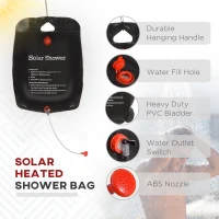 Outsunny Two Room Pop Up Shower Tent with Shower Bag, Floor and Carry Bag, Dark Gray(m-5)