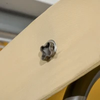 Outsunny 3-Seat Patio Swing Chair, Outdoor Canopy Swing Glider with Cushion, Adjustable Shade, and Slatted Design, for Porch(m-9)