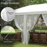 Outsunny 10' x 20' Party Tent, Outdoor Wedding Canopy & Gazebo with Removable Sidewalls, Shade Shelter for Events, BBQs, White(m-6)