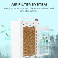 HOMCOM Room Air Cooler with Ice Packs, Ice Cooling Fan Water Humidifier Unit with Remote, Timer, Oscillating(m-4)