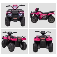 Aosom 12V Electric Toy Car with Forward Backward Function, Music, LED Headlights, for Ages 3-5 Years, Pink(m-8)