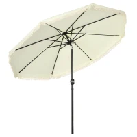 Outsunny 9 ft Cantilever Umbrella with Push Button Tilt and Crank Tassles and 8 Ribs Shade Umbrellas for Garden(m-11)