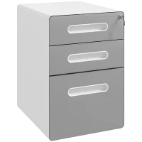 Vinsetto Lockable File Cabinet, Steel Filing Cabinet on Wheels for Legal, A4, Letter Size, Home Office(m-2)