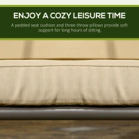 Outsunny 3-Seat Patio Swing Chair, Outdoor Canopy Swing Glider with Cushion, Adjustable Shade, and Slatted Design, for Porch(m-7)