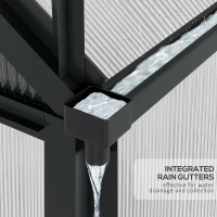 Outsunny Polycarbonate Greenhouse, Heavy Duty Outdoor Aluminum Walk-in Green House Kit Vent Door, 6.2'x4.3'x6.6' Gray(m-8)