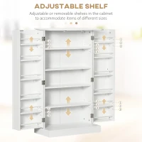 HOMCOM 41" Modern Kitchen Pantry Freestanding Storage Cabinet with Double Doors Adjustable Shelves for Living Room - White(m-5)