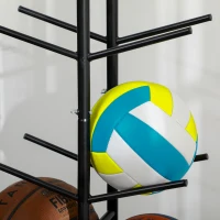 Soozier 12-Ball Sports Rack, Ball Holder Basketball Rack for Garage, Classroom or Gym, Athletic Gear Organizer(m-8)