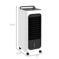 HOMCOM Room Air Cooler with Ice Packs, Ice Cooling Fan Water Humidifier Unit with Remote, Timer, Oscillating(m-3)