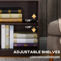 HOMCOM Sideboard Buffet Cabinet, Coffee Bar Cabinet,Credenza with Sliding Glass Doors, Cupboard and Adjustable Shelf, Dark Brown(m-6)